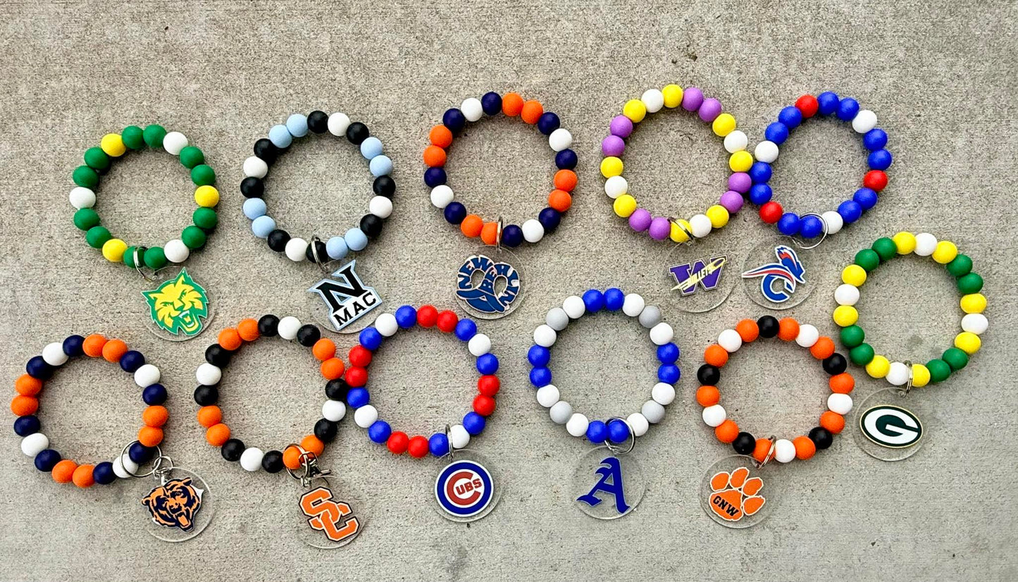 Silicone Bead Keychain - CUSTOM TO ANY TEAM