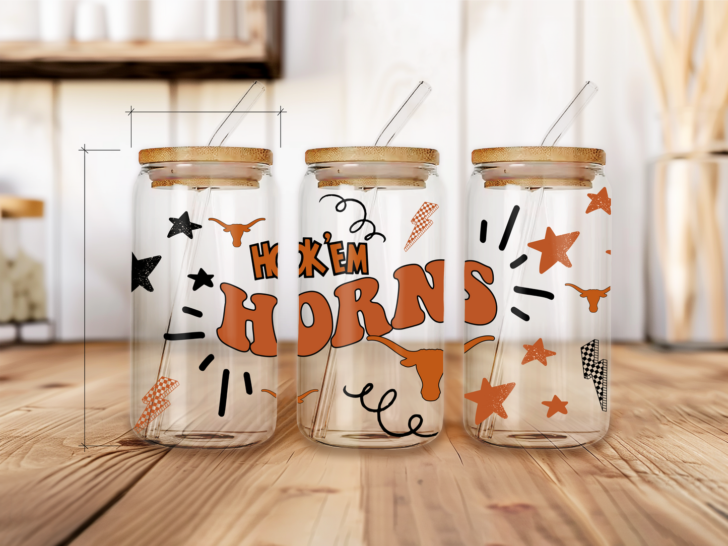 Glass Cup with Lid and Straw