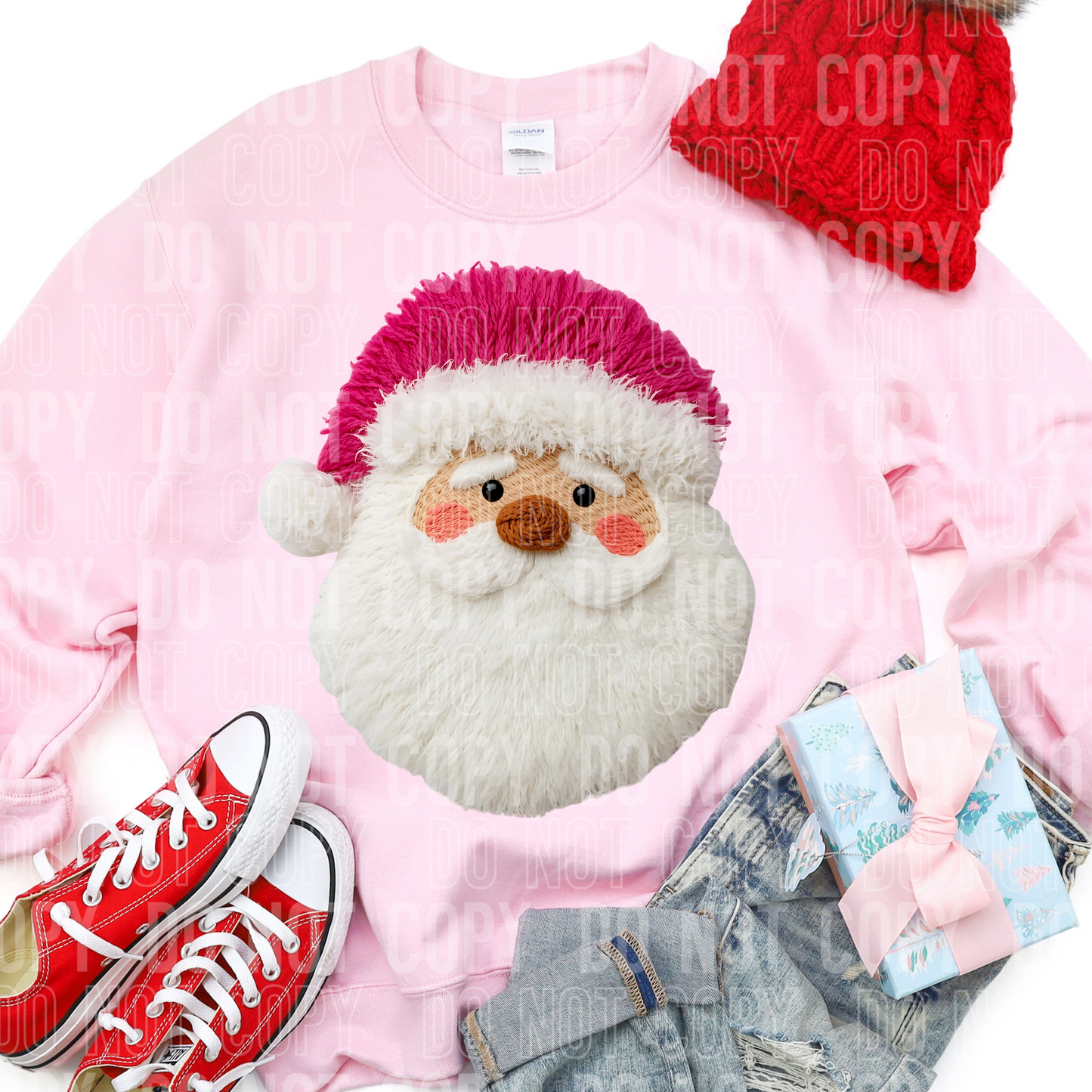 PINK SANTA FAUX KNIT