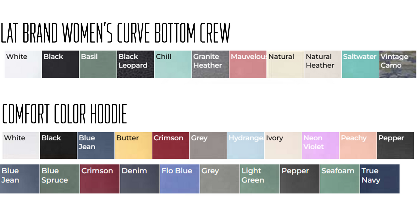 COLOR/SIZING OPTIONS