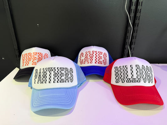 Foam Trucker Hat - Checkered Mascot