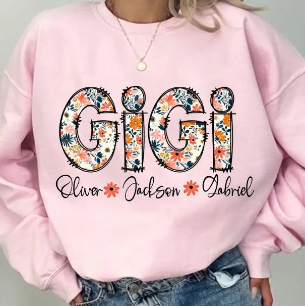 FLORAL with CUSTOMIZEABLE CHILDREN NAMES