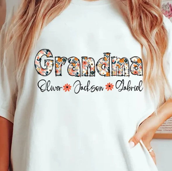 FLORAL with CUSTOMIZEABLE CHILDREN NAMES