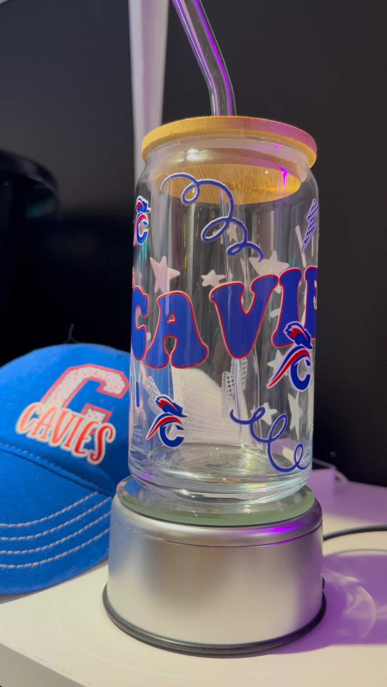 Glass Cup with Lid and Straw