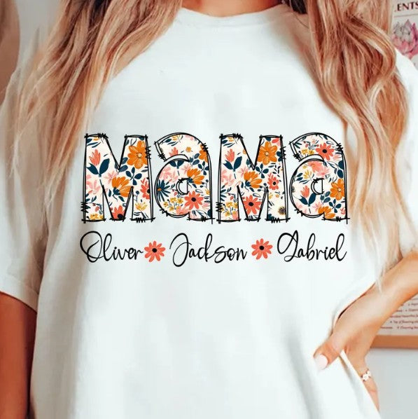 FLORAL with CUSTOMIZEABLE CHILDREN NAMES