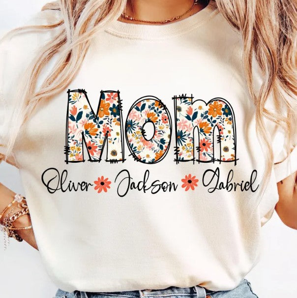 FLORAL with CUSTOMIZEABLE CHILDREN NAMES