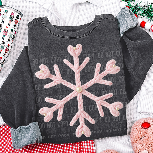 SNOWFLAKE FAUX PEARL KNIT