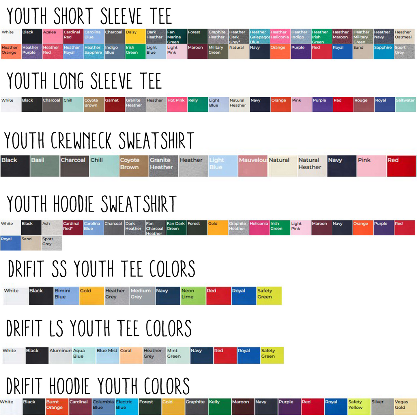 COLOR/SIZING OPTIONS
